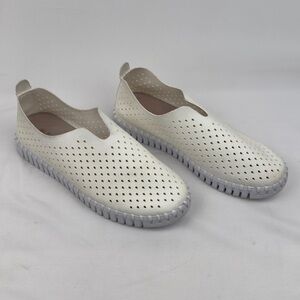 Ilse Jacobsen White Tulip Slip-On Flats Sz 9 Lightweight Comfortable